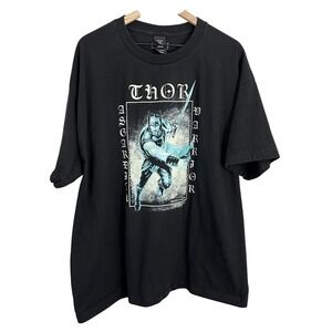 Marvel Thor Asgardian Warrior Short Sleeve Graphic T-Shirt Top Black 2XL‎